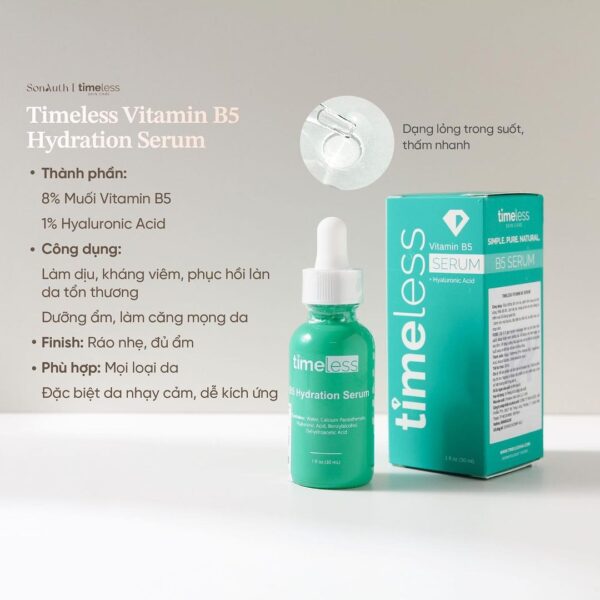 Serum Timeless Vitamin B5 Làm Dịu & Phục Hồi Da 30ml Vitamin B5 Serum - Hình ảnh 3