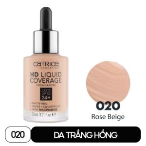 Kem Nền Kiềm Dầu, Che Phủ Tự Nhiên Catrice HD Liquid Coverage Foundation 30ml - 020