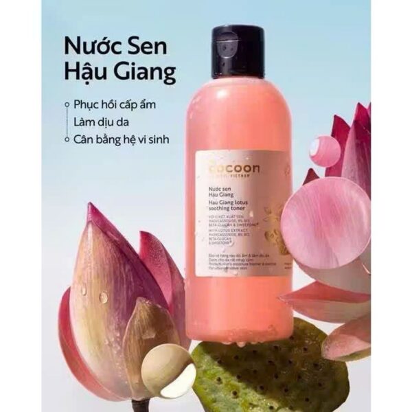 Nước Cân Bằng Cocoon Sen Hậu Giang Làm Dịu Da Nhạy Cảm 310ml - Hình ảnh 2