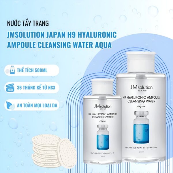 Nước Tẩy Trang Hyaluronic Ampoule JM Solution H9 500ml - Hình ảnh 3
